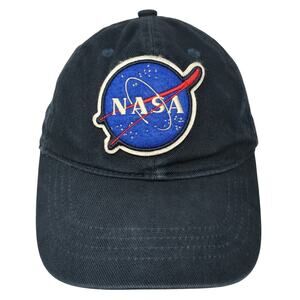 NASA Strapback Baseball Cap Blue One Size Adjustable Embroidered Red Canoe